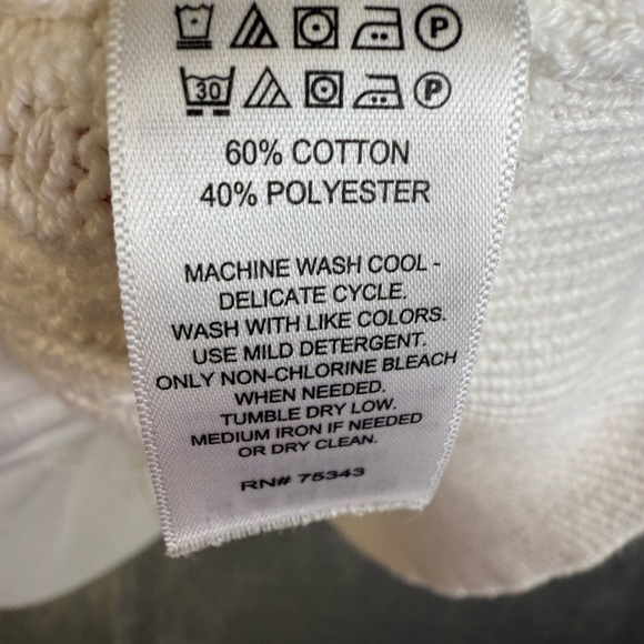 Aspen zip up light weight sweater jacket white size medium preowned - Picture 9 of 10